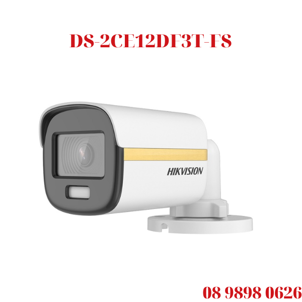 Hikvision 2MP Turbo HD analog camera DS-2CE12DF3T-FS with 2.8mm lens, security camera for surveillance.