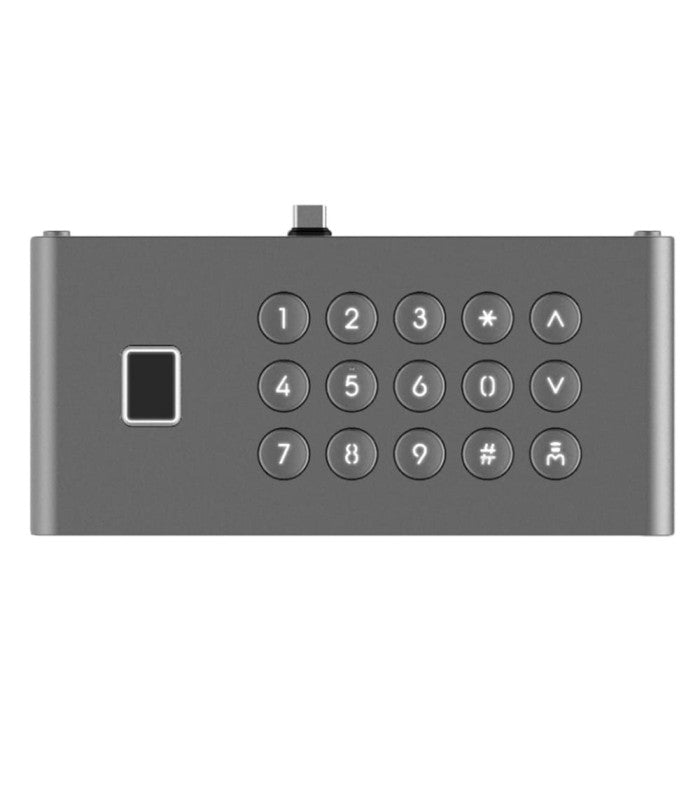 Hikvision Video Door Station DS-KDM9633-FKP with peripheral module, featuring a sleek security device with keypad and camera components.
