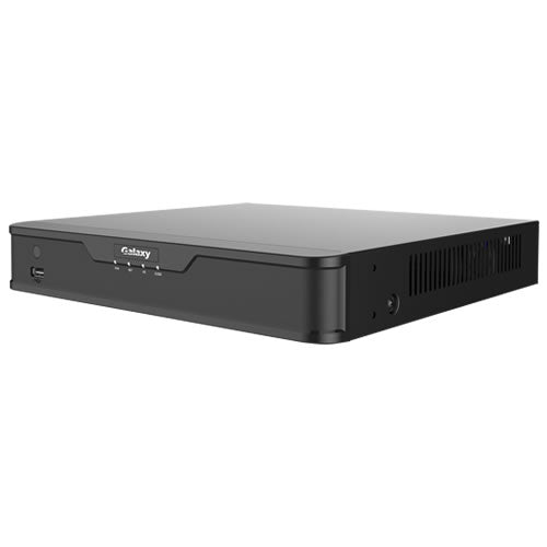 My Store Galaxy Pro Series 2+4CH 5MP Hybrid NVR with multiple ports and sleek design, used for high-definition video recording and surveillance.
