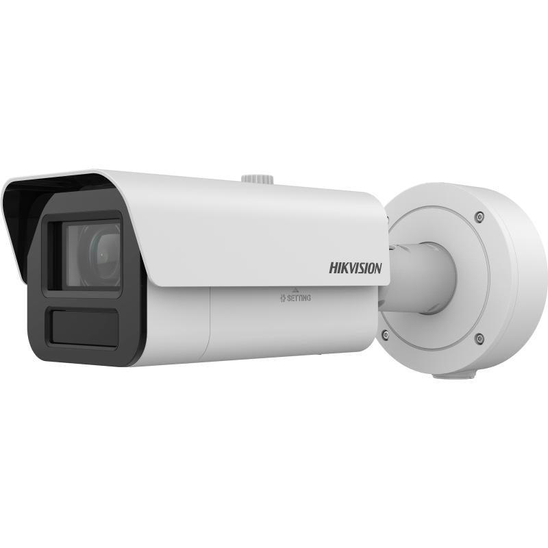 Hikvision 4MP Bullet IP Camera in black with 4.7-118mm zoom lens, outdoor security camera for surveillance.