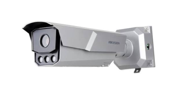 Hikvision Parking Guidance Camera iDS-TCR803-G mounted outdoors with lens and housing, used for vehicle parking assistance.
