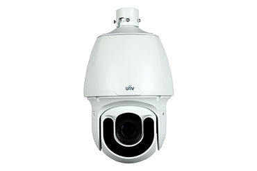 Uniview IPC6258SR-X22P 4K Ultra-HD network IR PTZ dome camera with infrared illumination for high-quality surveillance.