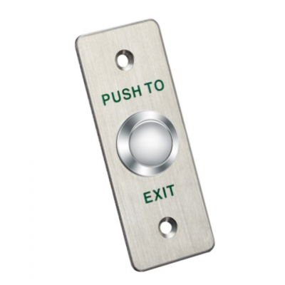 Exit button with red and black design, featuring "Exit" label, used for emergency or security purposes in electronic systems.