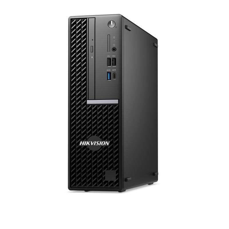 Hikvision HikCentral server workstation with 32-channel capacity, black compact design, suitable for security system management.