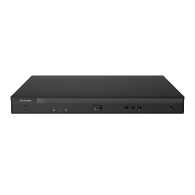 Hikvision LED controller DS-DT60V-03HI06NO from Galaxy Security showing front view of device with control buttons and indicator lights.