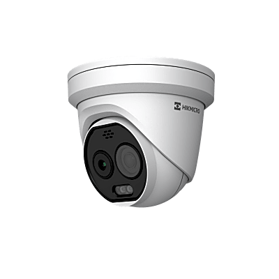 Hikvision Thermal Camera HM-TD1218-2/G0/T1A from Galaxy Security showing the camera's front view with thermal imaging features