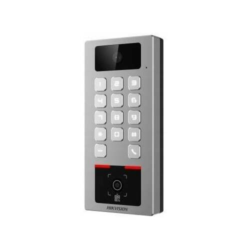 Hikvision access control device DS-K1T502DBWX-CQRE1 from Galaxy Security with keypad and card reader for secure building access