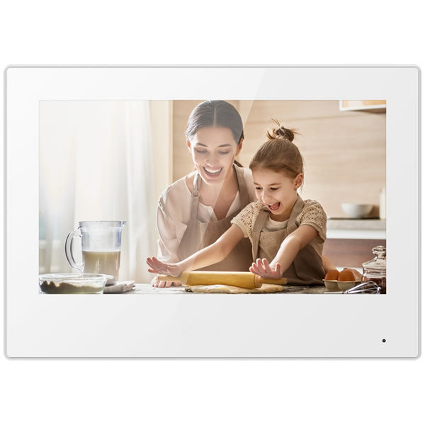 Android 7-inch digital indoor monitor from My Store showing a sleek black device with a colorful screen display.