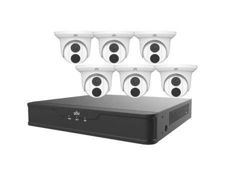 UNV IP Camera Kit 8 Channel NVR + 6 x 4MP Turrets, 2TB HDD