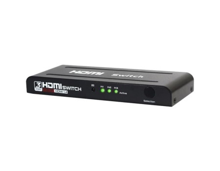 3 to 1 HDMI V1.4 Selector Switch Switcher Full HD 1080p with Remote (3 Inputs / 1 Output)