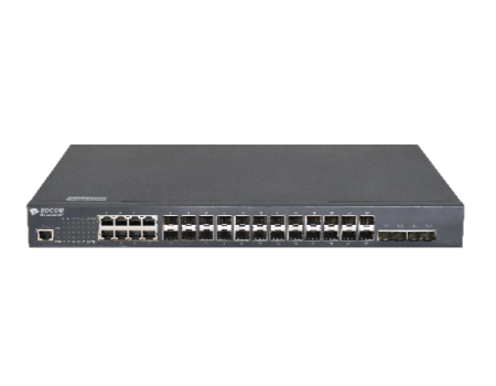 BDCOM 16-Port Gigabit SFP + 8-Port RJ45/SFP Combo + 4-Port 10G SFP+ L3-lite Stackable Managed Switch (dual AC-220V power supply,  with cooling fan,  1U,  standard 19-inch rack-mounted installation)