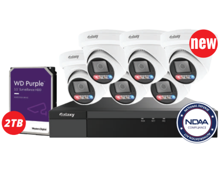 NDAA 8CH Galaxy Color-V 6MP Active Deterrence AI Full Color PoE IP Kit