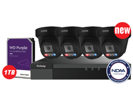 NDAA 4CH Galaxy Color-V 6MP Active Deterrence AI Full Color PoE IP Kit