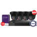 NDAA 4CH Galaxy Color-V 6MP Active Deterrence AI Full Color PoE IP Kit