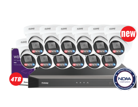 NDAA 16CH Galaxy Color-V 4K Active Deterrence AI Full Color PoE IP Kit