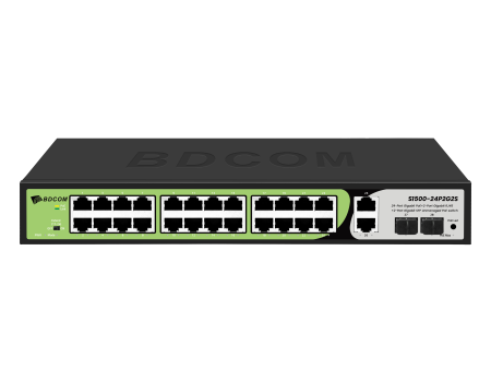 BDCOM 24-port GE PoE+ 2-port GE RJ45 + 2-port SFP Unmanaged PoE Switch