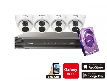 Kit de tourelle IP Galaxy Elite 4CH 2MP 