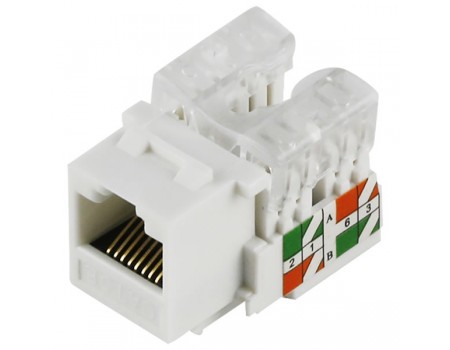 Cat5e Keystone, White(price For 1pc, 50pcs/box)