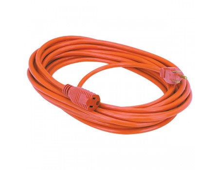 25 Ft Power Extension Cord, Heavy Duty, 16awg, Indoor/outdoor Use,cul Sjtw, Orange