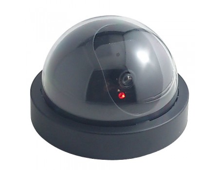 Dummy Indoor/Outdoor Security Dome Camera with Red Flashing LED Light
