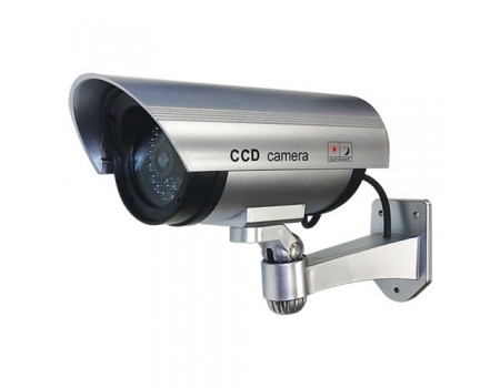Dummy Indoor/Outdoor Security Bullet Camera with Red Flashing LED Light